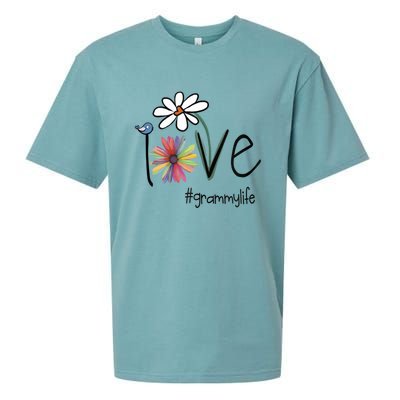 Love Grammy Life Art Flower Gift Sueded Cloud Jersey T-Shirt