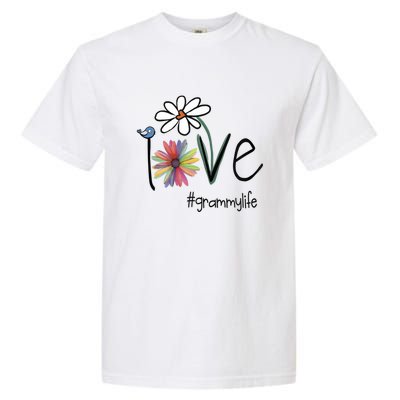 Love Grammy Life Art Flower Gift Garment-Dyed Heavyweight T-Shirt