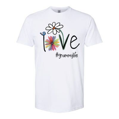 Love Grammy Life Art Flower Gift Softstyle CVC T-Shirt