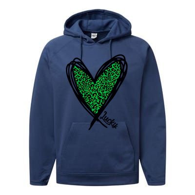 Lucky Green Leopard Print Saint Patricks Performance Fleece Hoodie