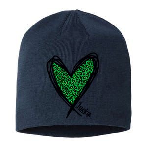 Lucky Green Leopard Print Saint Patricks Sustainable Beanie