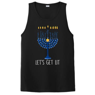 Lets Get Lit Happy Hanukkah Menorah Jewish  PosiCharge Competitor Tank