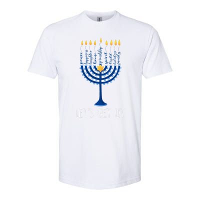 Lets Get Lit Happy Hanukkah Menorah Jewish  Softstyle CVC T-Shirt