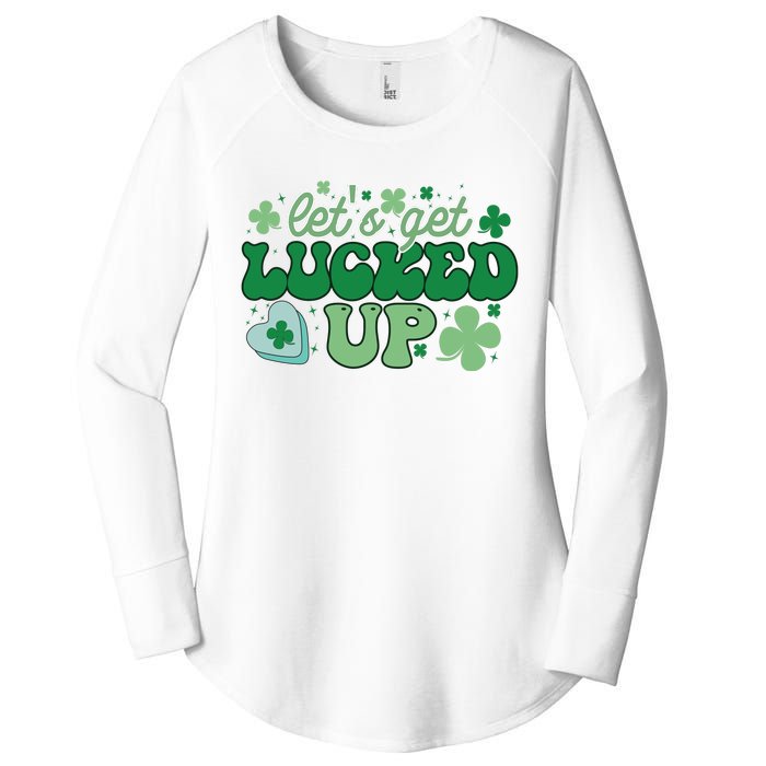 Let's Get Lucked Up Funny Pattrick's Day Women's Perfect Tri Tunic Long Sleeve Shirt