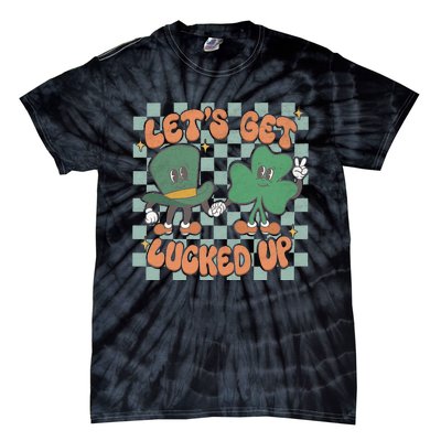 Let's Get Lucked Up Beer Lover Shamrock St Patricks Day Tie-Dye T-Shirt