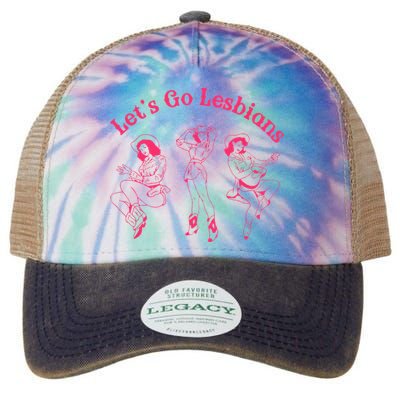 Let's Go Lesbians Subtle Lesbian Live Laugh Lesbian LGBTQ Legacy Tie Dye Trucker Hat