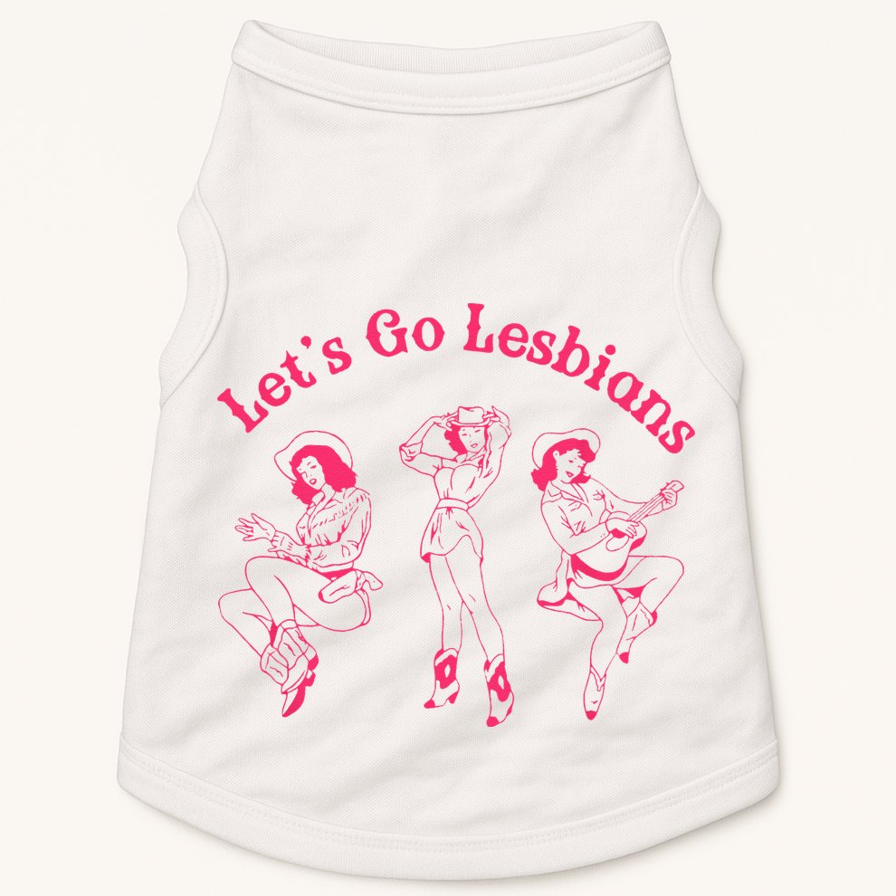 Let's Go Lesbians Subtle Lesbian Live Laugh Lesbian LGBTQ Doggie Tank
