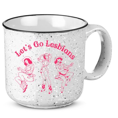 Let's Go Lesbians Subtle Lesbian Live Laugh Lesbian LGBTQ 15oz Campfire Ceramic Mug
