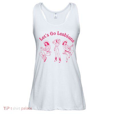 Let's Go Lesbians Subtle Lesbian Live Laugh Lesbian LGBTQ Ladies Essential Flowy Tank