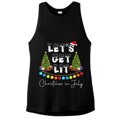 Let's Get Lit Christmas In July Ladies PosiCharge Tri-Blend Wicking Tank