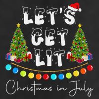 Let's Get Lit Christmas In July 7 Panel Mesh Trucker Snapback Hat