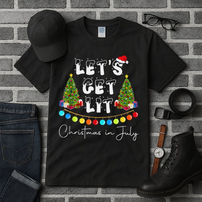 Let's Get Lit Christmas In July Tall T-Shirt