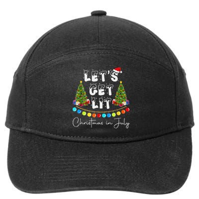 Let's Get Lit Christmas In July 7-Panel Snapback Hat