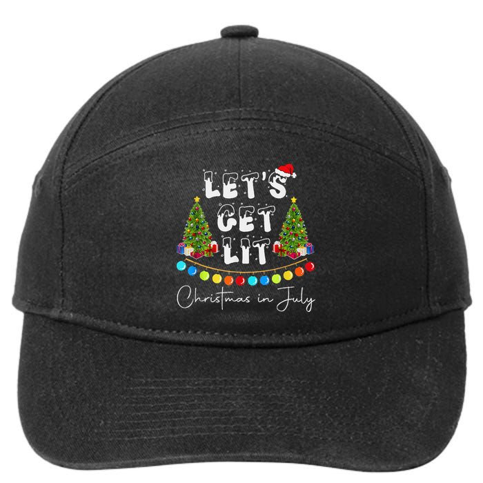 Let's Get Lit Christmas In July 7-Panel Snapback Hat