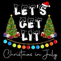 Let's Get Lit Christmas In July 7-Panel Snapback Hat