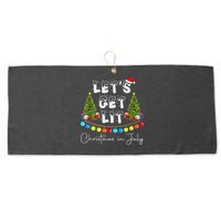 Let's Get Lit Christmas In July Large Microfiber Waffle Golf Towel