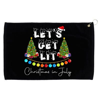 Let's Get Lit Christmas In July Grommeted Golf Towel