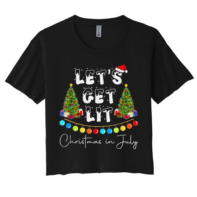 Let's Get Lit Christmas In July Crop Top