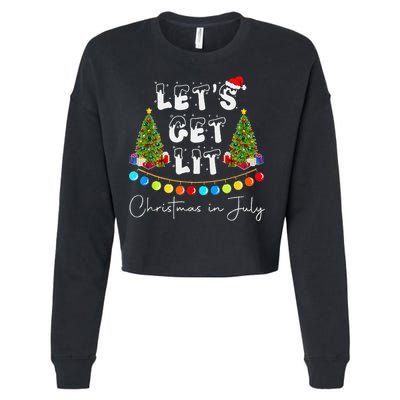 Let's Get Lit Christmas In July Cropped Pullover Crew