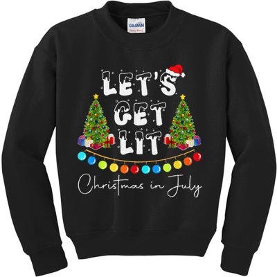 Let's Get Lit Christmas In July Kids Sweatshirt