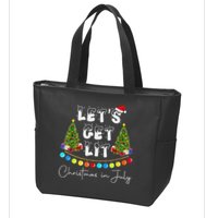 Let's Get Lit Christmas In July Zip Tote Bag