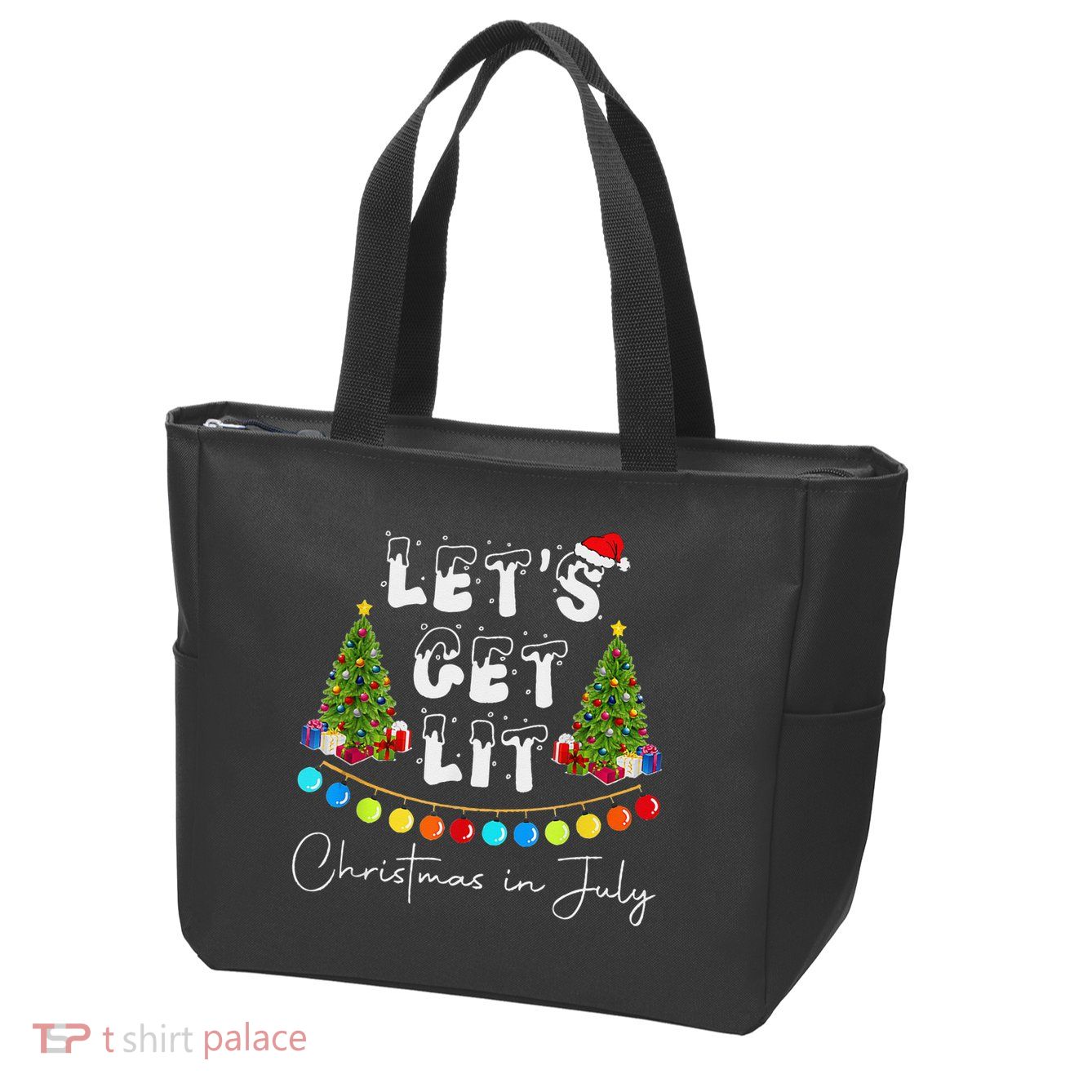 Let's Get Lit Christmas In July Zip Tote Bag