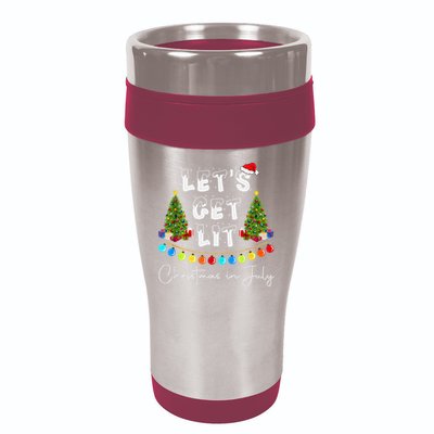 Let's Get Lit Christmas In July 16oz Travel Tumbler