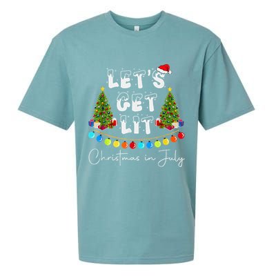 Let's Get Lit Christmas In July Sueded Cloud Jersey T-Shirt
