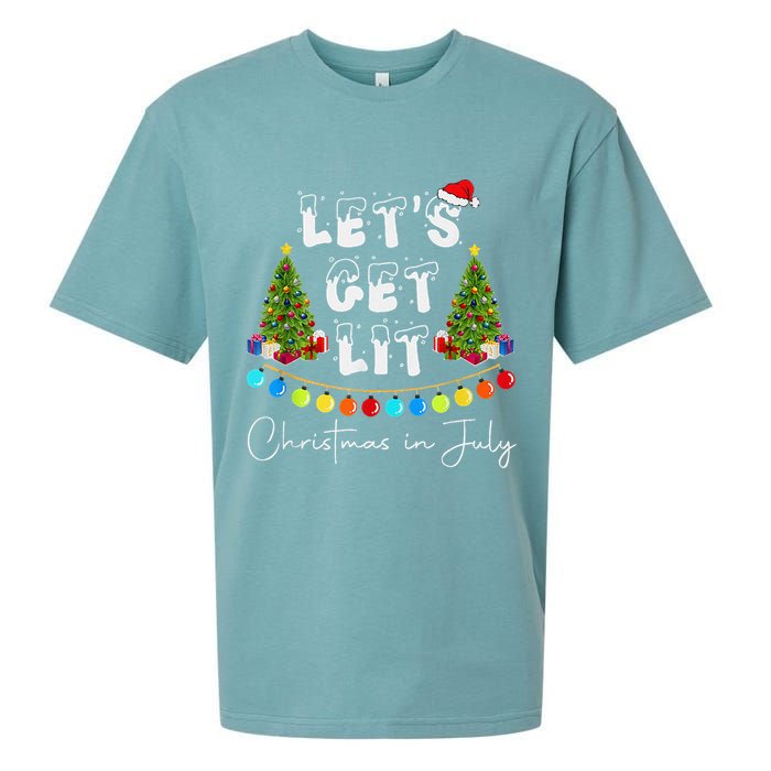 Let's Get Lit Christmas In July Sueded Cloud Jersey T-Shirt