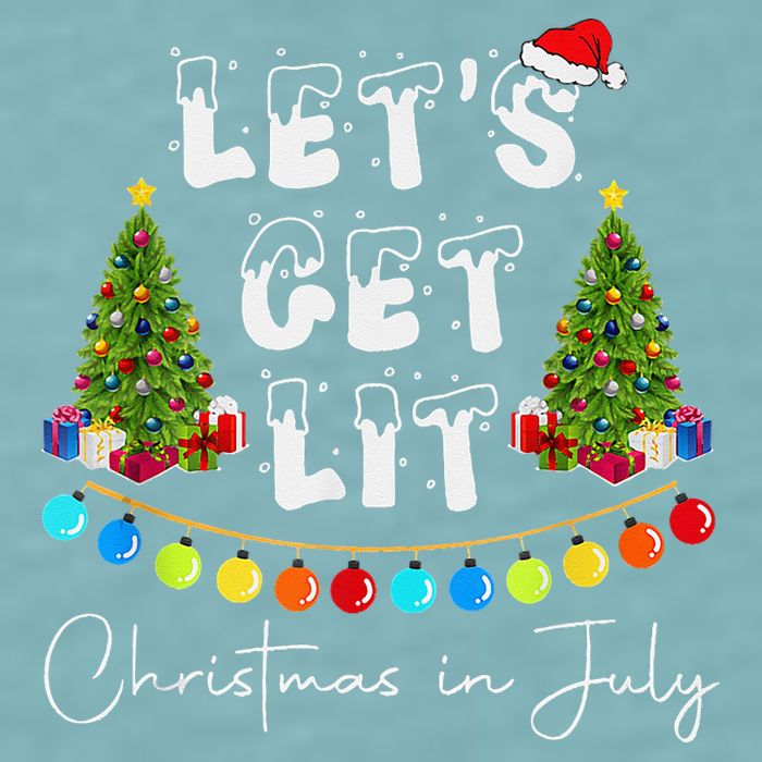 Let's Get Lit Christmas In July Sueded Cloud Jersey T-Shirt