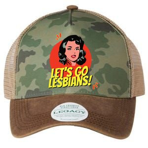 LetS Go Lesbians! Retro Lesbian Subtle Lesbian Legacy Tie Dye Trucker Hat