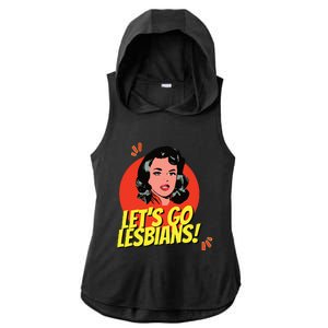 LetS Go Lesbians! Retro Lesbian Subtle Lesbian Ladies PosiCharge Tri-Blend Wicking Draft Hoodie Tank