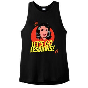 LetS Go Lesbians! Retro Lesbian Subtle Lesbian Ladies PosiCharge Tri-Blend Wicking Tank