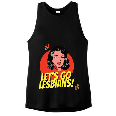 LetS Go Lesbians! Retro Lesbian Subtle Lesbian Ladies PosiCharge Tri-Blend Wicking Tank