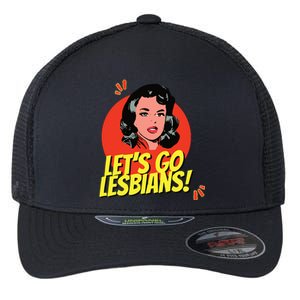 LetS Go Lesbians! Retro Lesbian Subtle Lesbian Flexfit Unipanel Trucker Cap