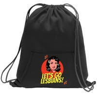 LetS Go Lesbians! Retro Lesbian Subtle Lesbian Sweatshirt Cinch Pack Bag