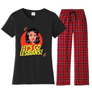 LetS Go Lesbians! Retro Lesbian Subtle Lesbian Women's Flannel Pajama Set