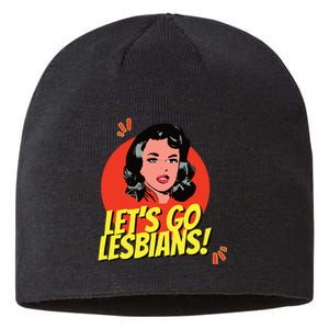 LetS Go Lesbians! Retro Lesbian Subtle Lesbian Sustainable Beanie