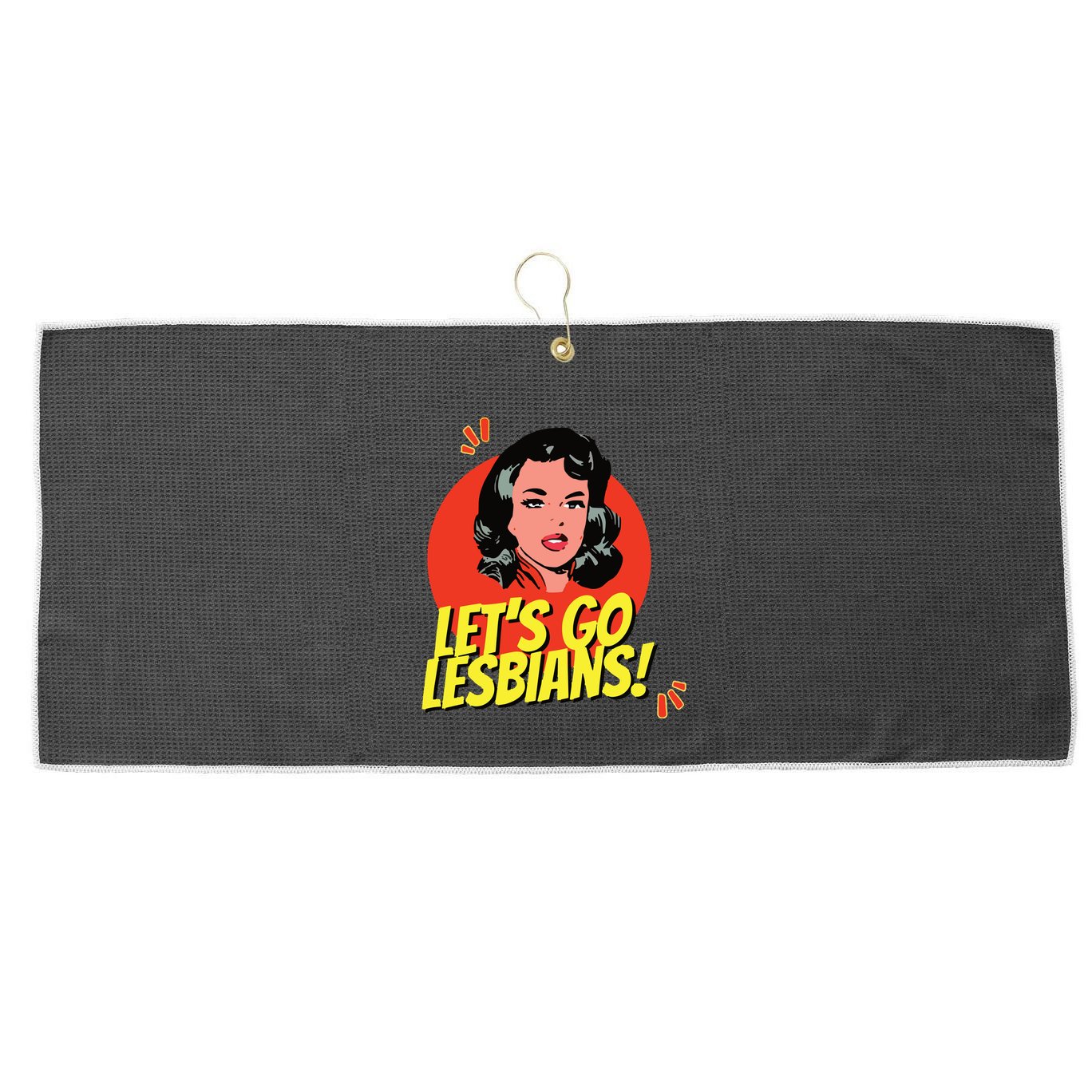 LetS Go Lesbians! Retro Lesbian Subtle Lesbian Large Microfiber Waffle Golf Towel