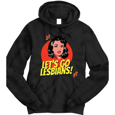 LetS Go Lesbians! Retro Lesbian Subtle Lesbian Tie Dye Hoodie