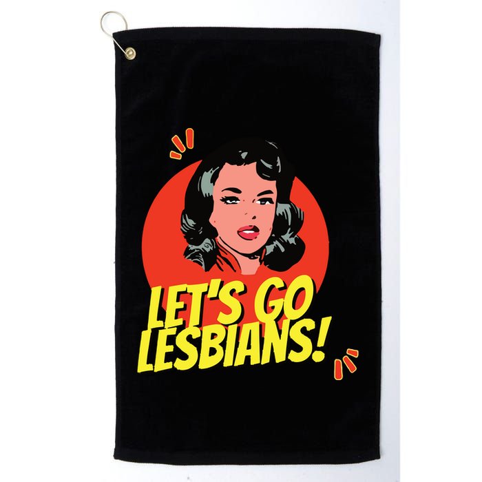 LetS Go Lesbians! Retro Lesbian Subtle Lesbian Golf Towel