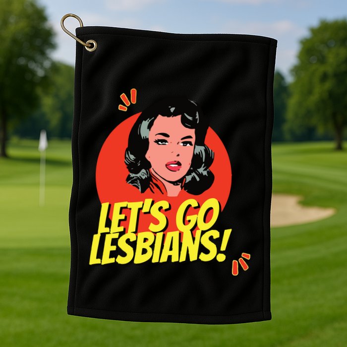 LetS Go Lesbians! Retro Lesbian Subtle Lesbian Golf Towel