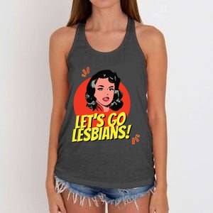 LetS Go Lesbians! Retro Lesbian Subtle Lesbian Women's Knotted Racerback Tank