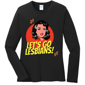 LetS Go Lesbians! Retro Lesbian Subtle Lesbian Ladies Long Sleeve Shirt