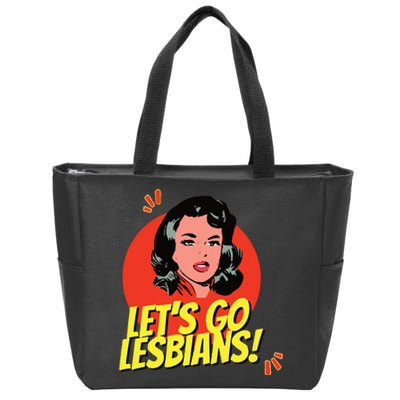 LetS Go Lesbians! Retro Lesbian Subtle Lesbian Zip Tote Bag