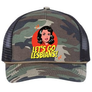 LetS Go Lesbians! Retro Lesbian Subtle Lesbian Retro Rope Trucker Hat Cap