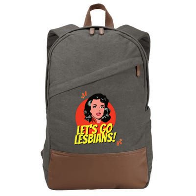 LetS Go Lesbians! Retro Lesbian Subtle Lesbian Cotton Canvas Backpack