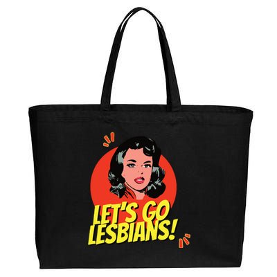 LetS Go Lesbians! Retro Lesbian Subtle Lesbian Cotton Canvas Jumbo Tote