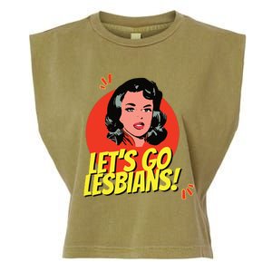 LetS Go Lesbians! Retro Lesbian Subtle Lesbian Garment-Dyed Women's Muscle Tee