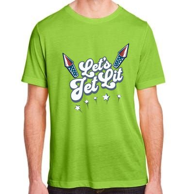 LetS Get Lit Patriotic Fourth Of July 4th Adult ChromaSoft Performance T-Shirt